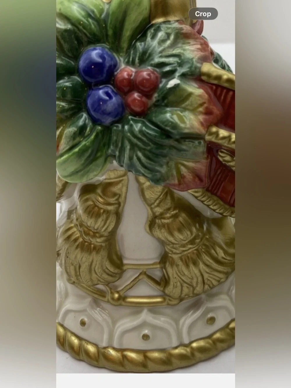 Vintage Fitz & Floyd Christmas Salt & Pepper Shakers - Hand-painted Bell Shape